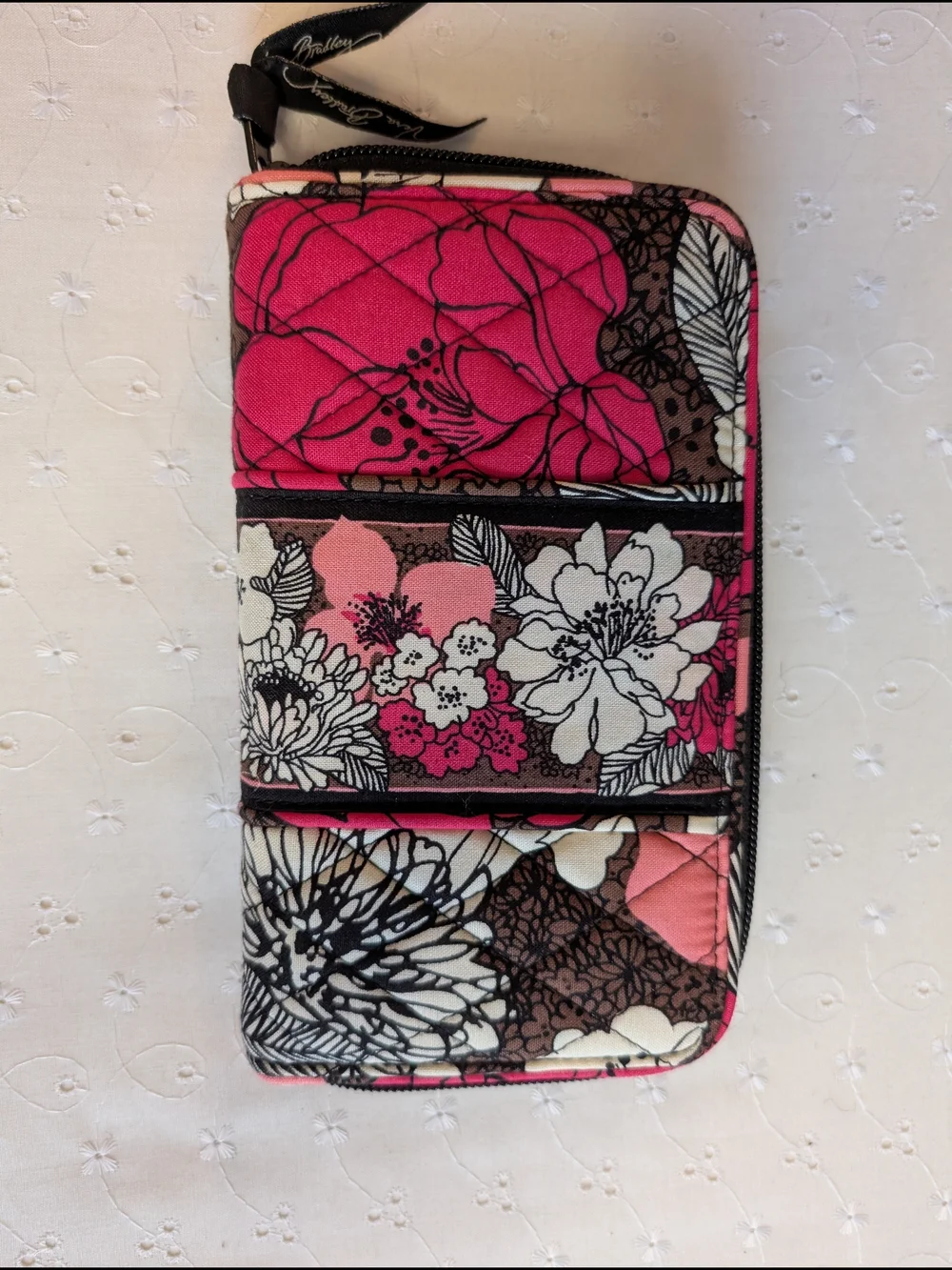 Vera Bradley Accordion Zip Wallet in Retired Mocha Rouge - Picture 2 of 6